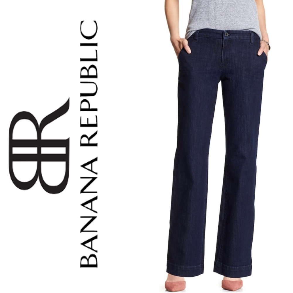 Banana Republic Dark Wash Denim Trouser Pant Jeans